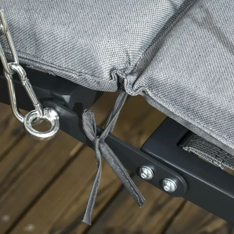 Hammock med Soltak och Dynor Trädgårdsgunga i Metall Hängstol
