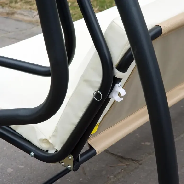 Hammock med Tak Trädgårdsgunga med Fällbart Ryggstöd 3-Sits