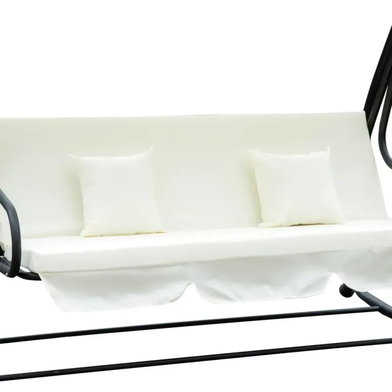 Hammock med Tak Trädgårdsgunga med Fällbart Ryggstöd 3-Sits