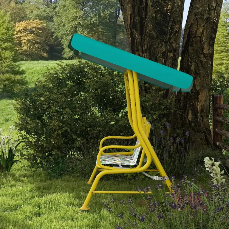 Barnhammock 2-Sits med Soltak, Grön Hollywoodgunga Metall