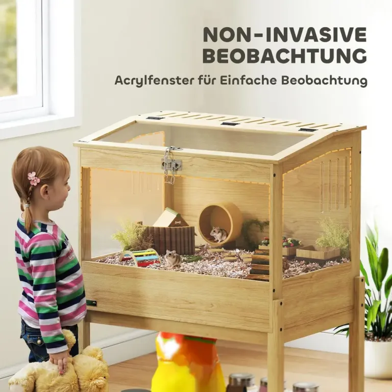Hamsterbur 2-Vånings Gnagarbur med Fällbart Förvaring Lock