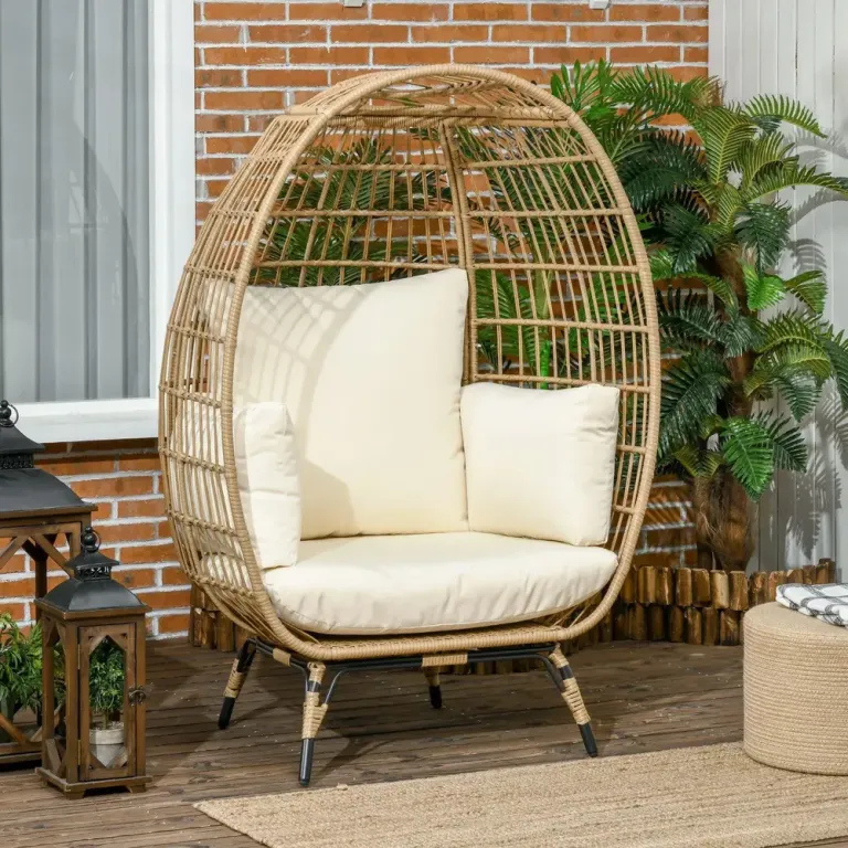 Hängstol i Korgdesign med Dyna Korgstol Khaki Konstrotting