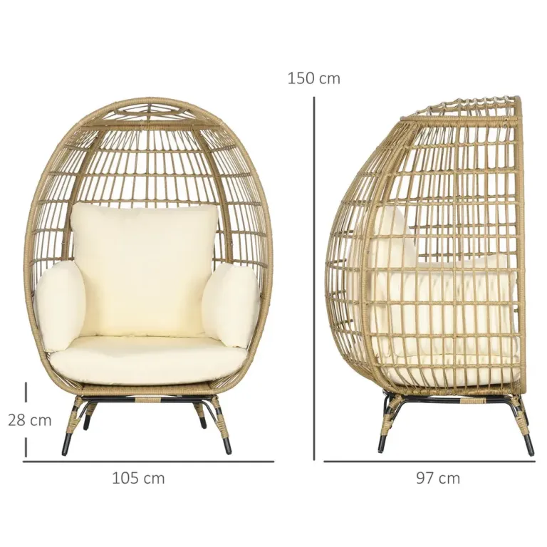 Hängstol i Korgdesign med Dyna Korgstol Khaki Konstrotting