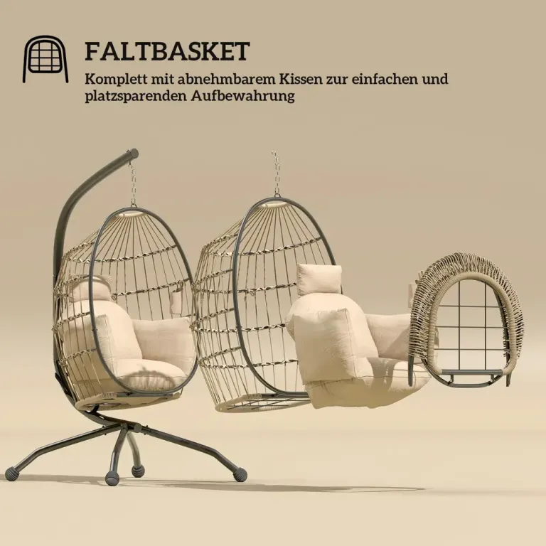 Hängstol med Hopfällbar Korgsits och Stativ Samt Tjocka