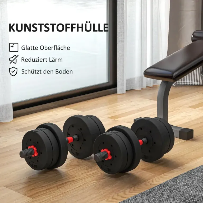 Hantelset 2 i 1 med Vikter för Professionell Styrketräning Kort