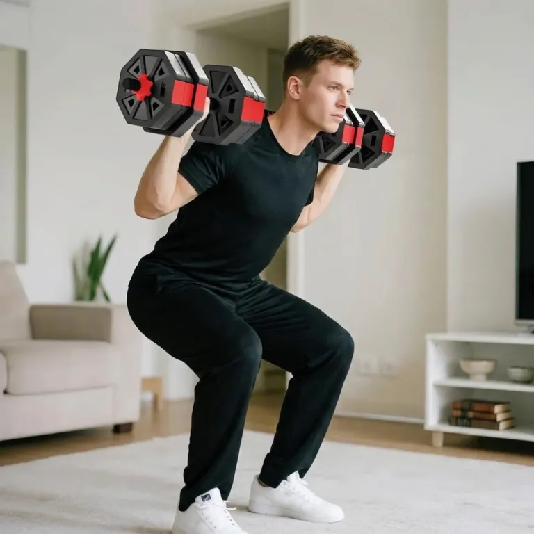 Hantelset 6 i 1 Röd Kompositmaterial för Hemmaträning 20 kg Rött