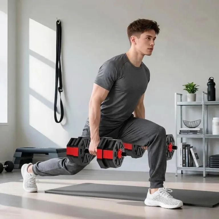 Hantelset 6 i 1 Röd Kompositmaterial för Hemmaträning 20 kg Rött