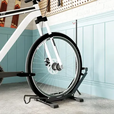 Cykelställ i Stål med 80 mm Däckbredd Svart 75x41x81 cm