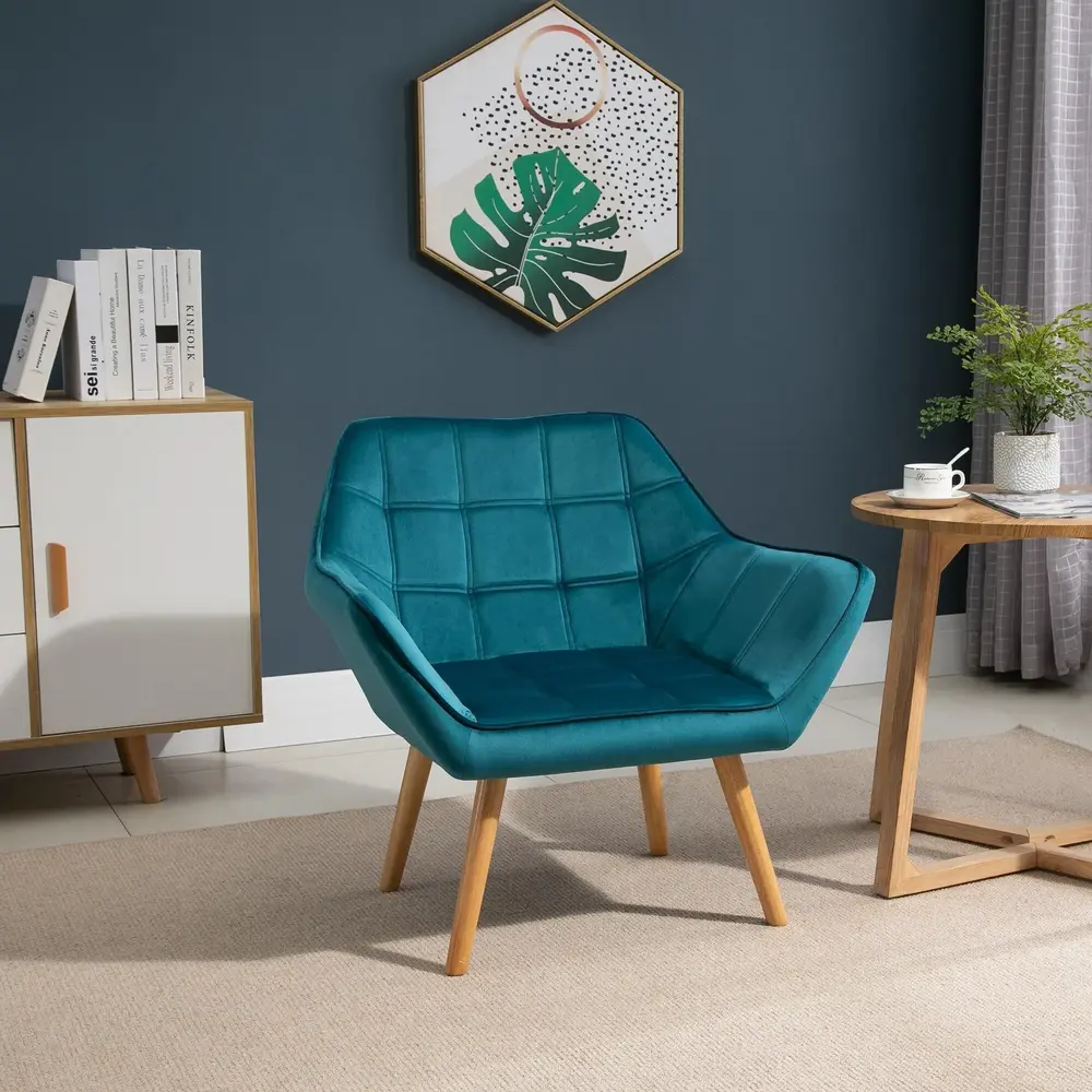 Öronlappsfåtölj i Grön Sammet Elegant 64 x 62 x 72,5 Cm