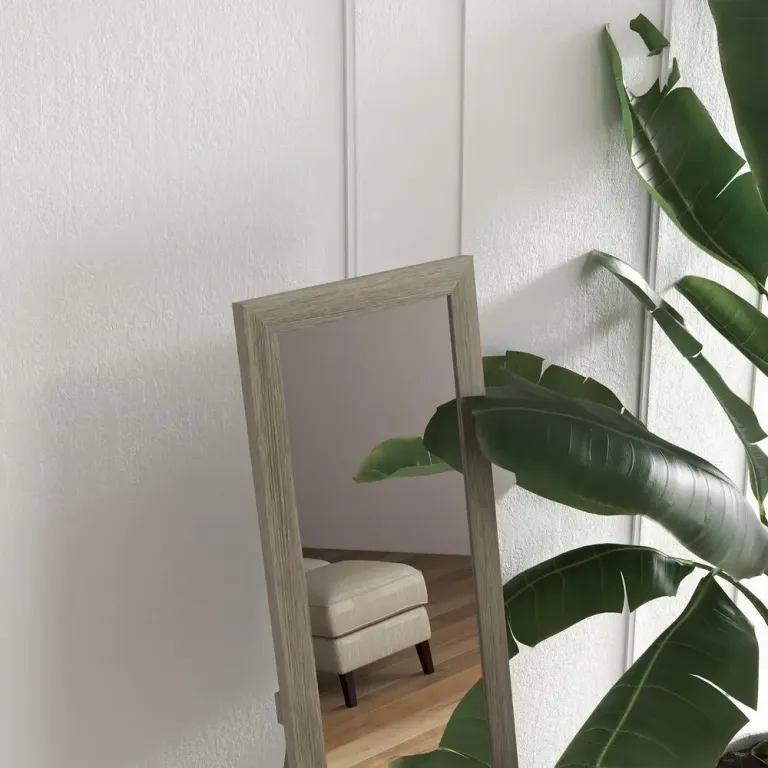 Helfigursspegel Golvspegel Grå Aluminiumram