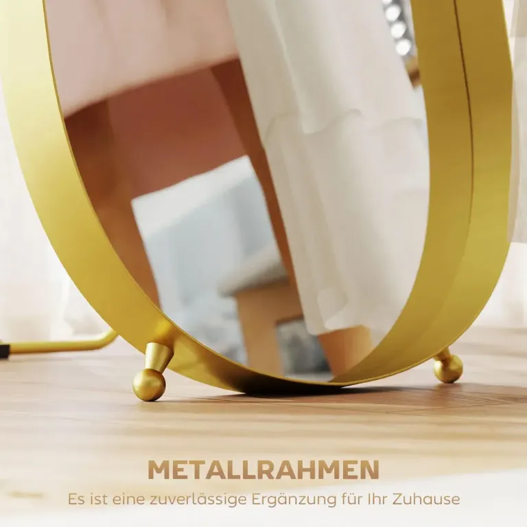 Helfigursspegel Golvspegel Metallram Guld