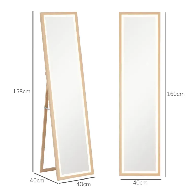 Helfigursspegel med LED & Touchkontroll Eklook