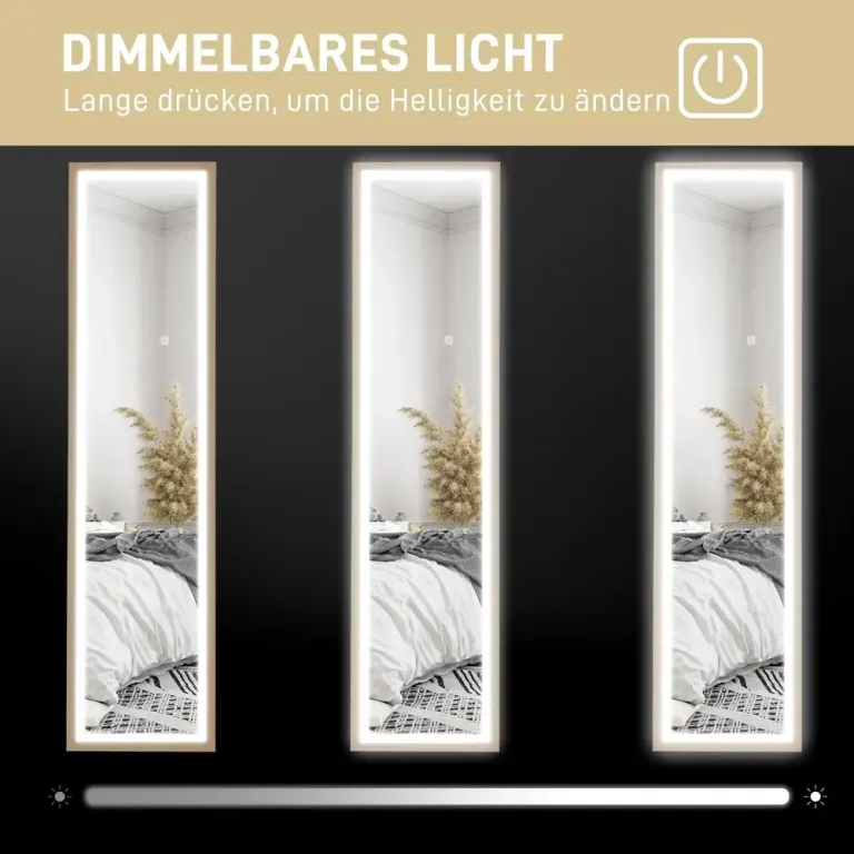 Helfigursspegel med LED & Touchkontroll Eklook