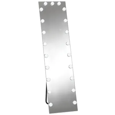 Helfigursspegel med LED & Touchkontroll Gräddvit