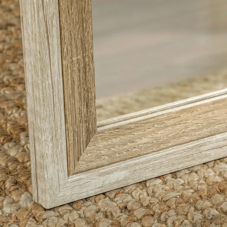 Helfigursspegel med MDF-Ram Natur Trälook