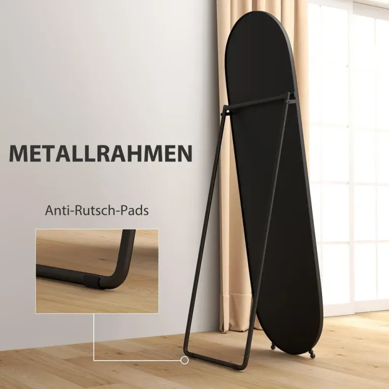 Helfigursspegel Oval Spegel Metallram Svart