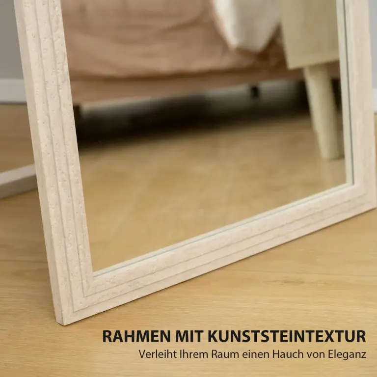 Helfigursspegel Rektangulär Vit Ram Golvspegel