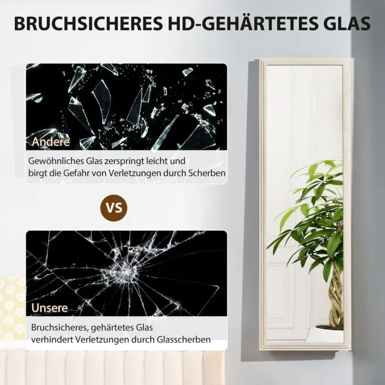 Helfigursspegel Rektangulär Vit Ram Golvspegel