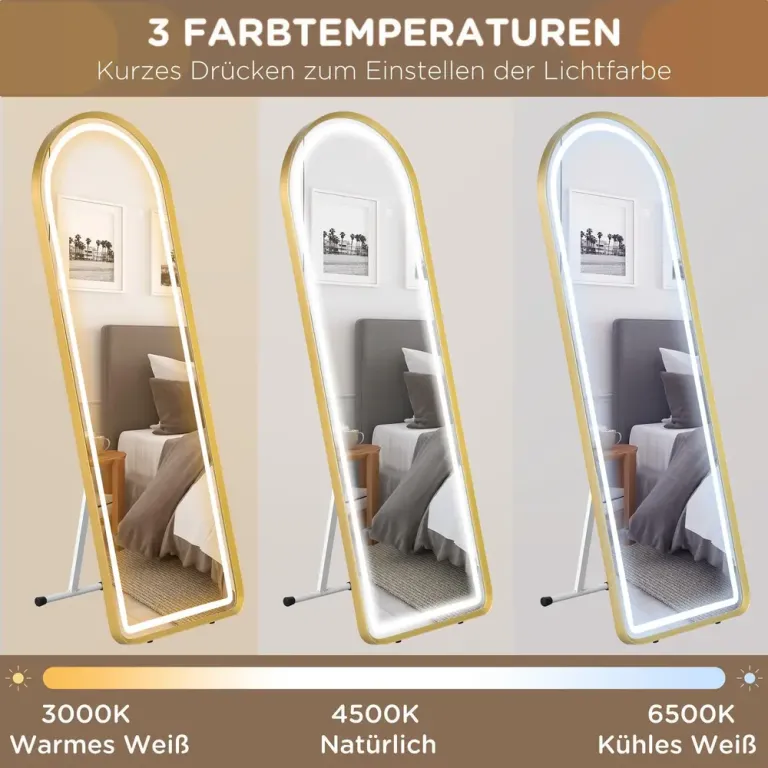 Helfigursspegel Vägg- & Golvspegel Guld Ram