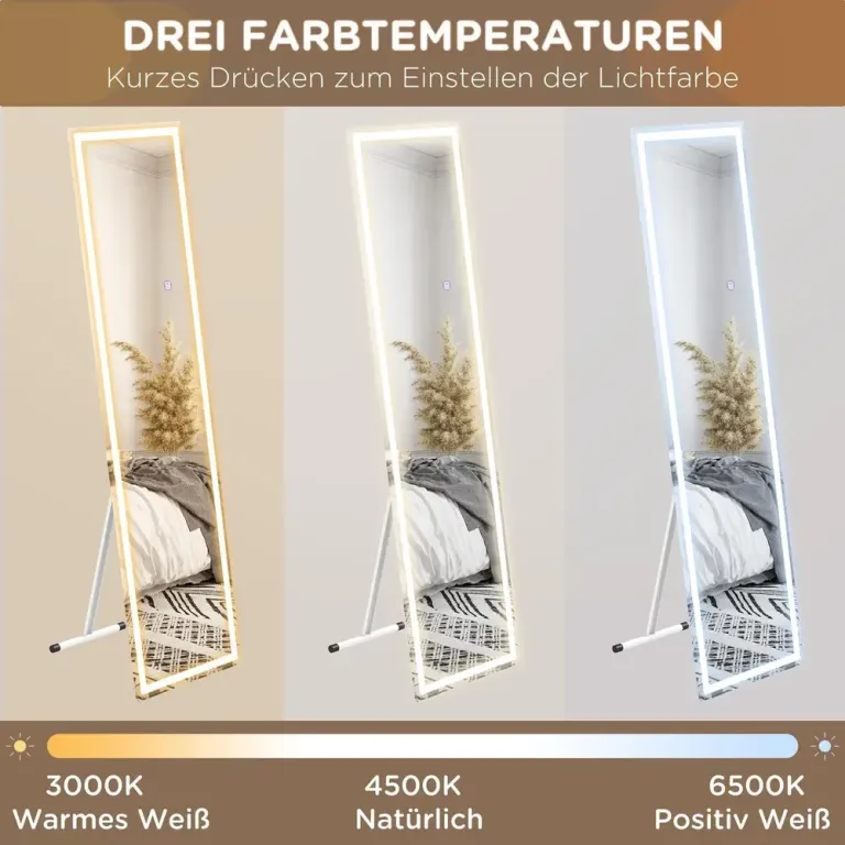Helfigursspegel Vägg- & Golvspegel Vit Ram