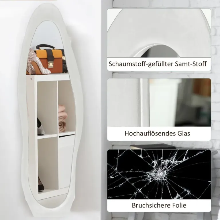 Helfigursspegel Vägghängd Spegel Vit Ram