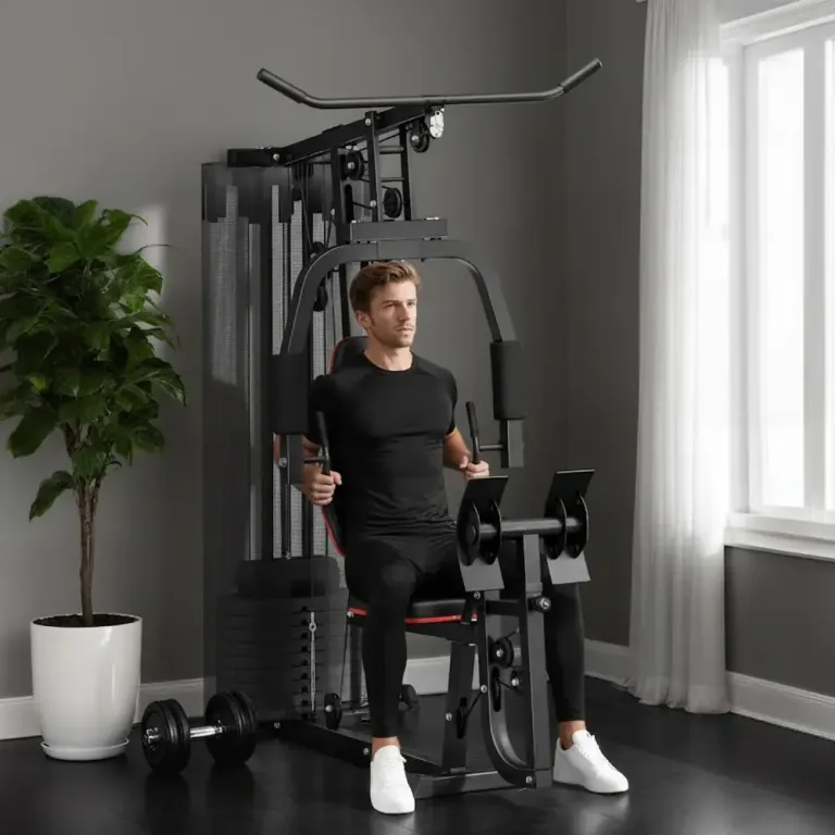 Hemmaträningsstation 45 kg Viktklossar Högt Repdrag Multigym