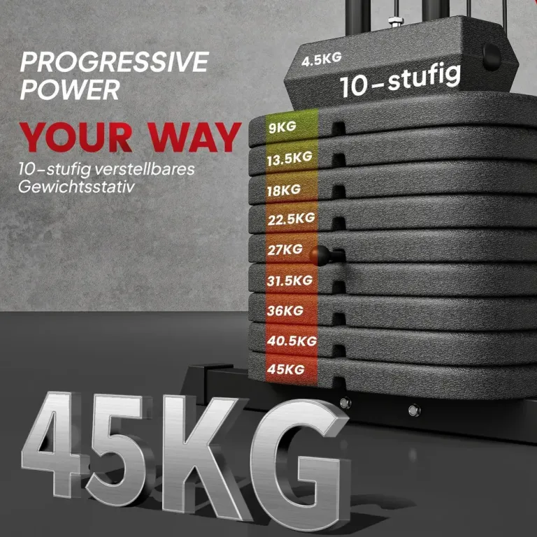 Hemmaträningsstation 45 kg Viktklossar Högt Repdrag Multigym
