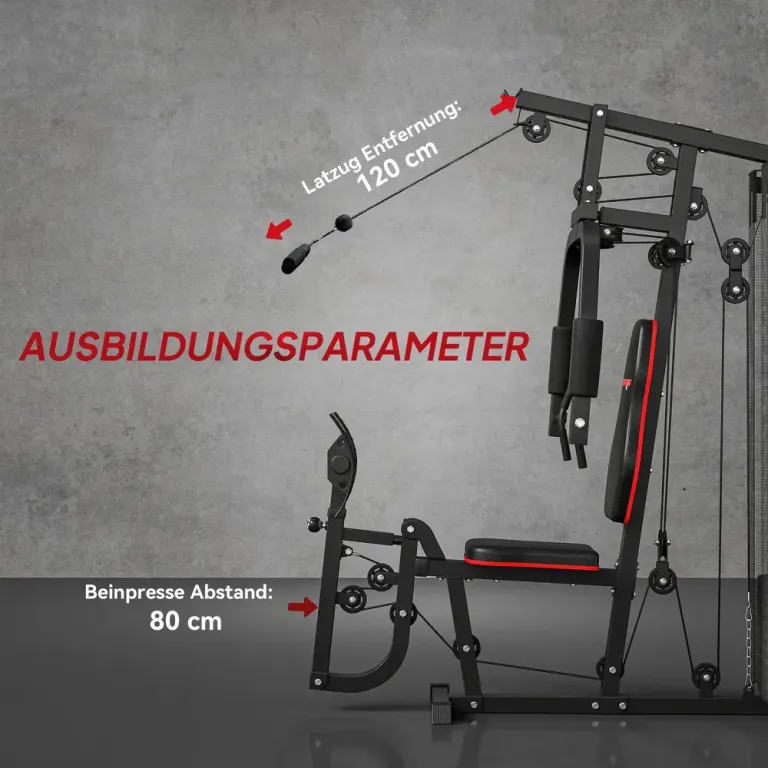 Hemmaträningsstation 45 kg Viktklossar Högt Repdrag Multigym