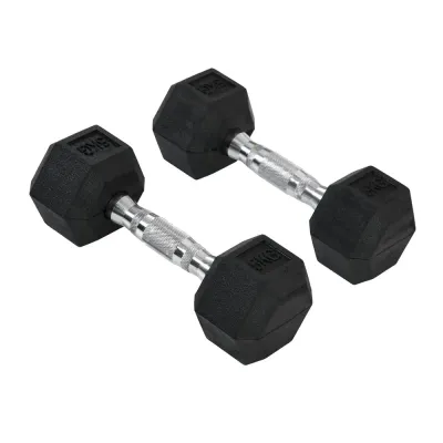 Hexagon Hantlar 2-Pack i Gjutjärn Gummerade Vikter