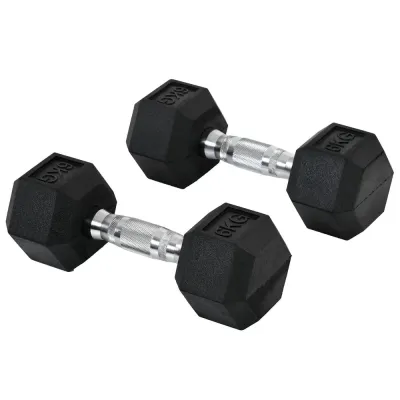 Hexagon Hantlar 2-Pack i Gjutjärn Gummerade Vikter