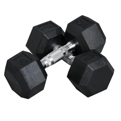 Hexagon Hantlar 2-Pack i Gjutjärn Gummerade Vikter