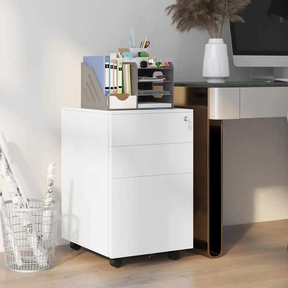 Rullcontainer Arkivskåp Vit av Stål 37 x 43,5 x 60 Cm
