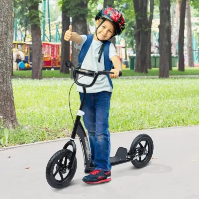 Sparkcykel 12 Tums Hjul Skoter med Handbroms och Stöd