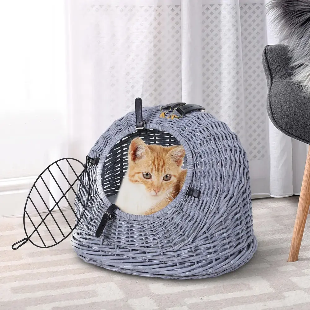 Transportlåda för Katter och Hundar Flätad 47 x 35 x 35 Cm