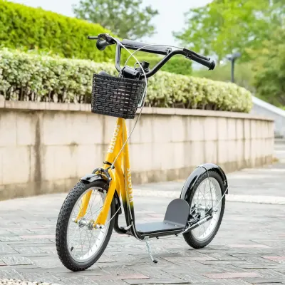 Barnsparkcykel Höjdjusterbar Stålram Avtagbar Korg