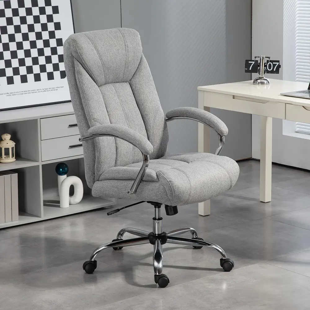 Kontorsstol Skrivbordsstol Ljusgrå 65 x 78 x 110-118 Cm
