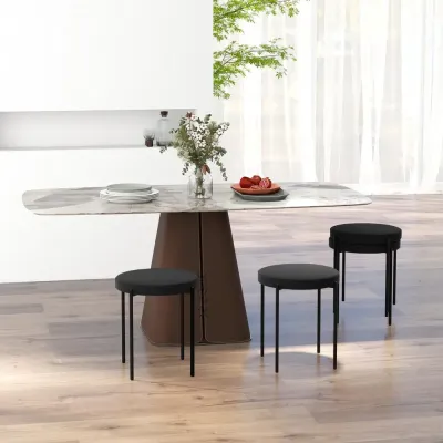 Matpallar Köksstolar Svart av Sammet 41,5 x x 46 cm