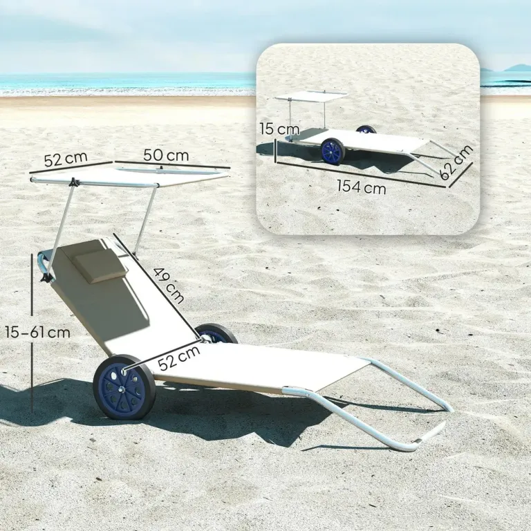 Solstol Trädgårdsstolar Set 2 Beige av Tyg Ve Metall Ve