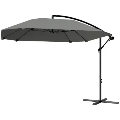 Parasoll Fribärande Mörkgrå av Aluminium 260 cm