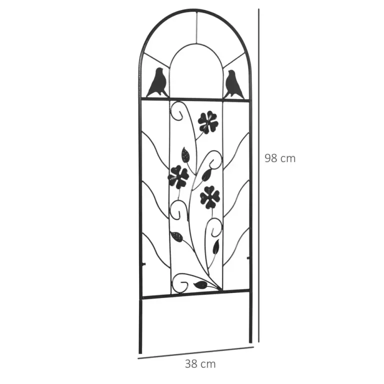 Trädgårdsspaljé Växtstöd Set om 2 Svart 38 x 98 cm
