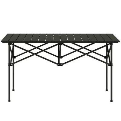 Hopfällbart Campingbord med Roll-Up Bordsskiva 95 x 55 cm
