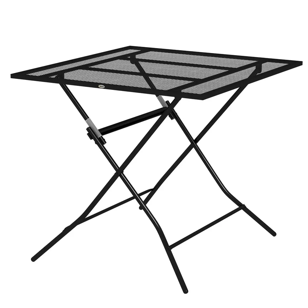 Trädgårdsbord Balkongbord Svart av Stål 80 x 80 x 74 Cm