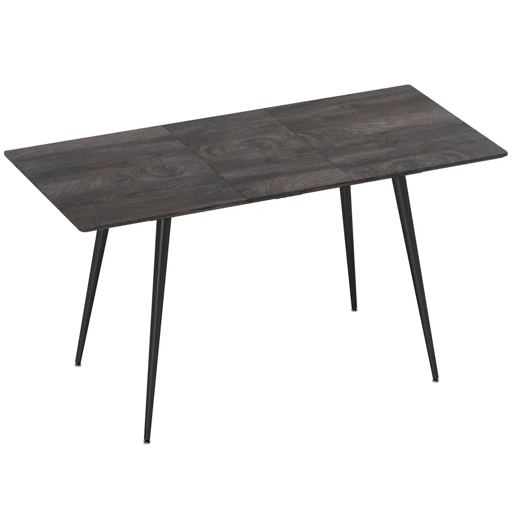 Matbord Utdragbart Grå MDF och Stål Bord med Iläggsskiva