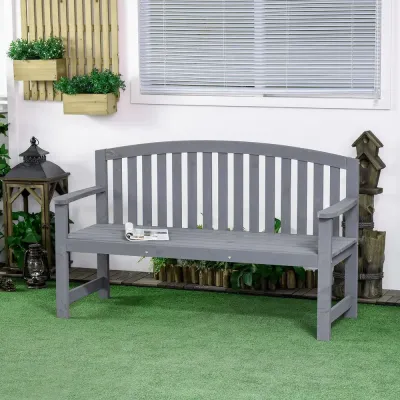 Trädgårdsbänk för 2 Personer med Ryggstöd 143 x 51 x 85 cm