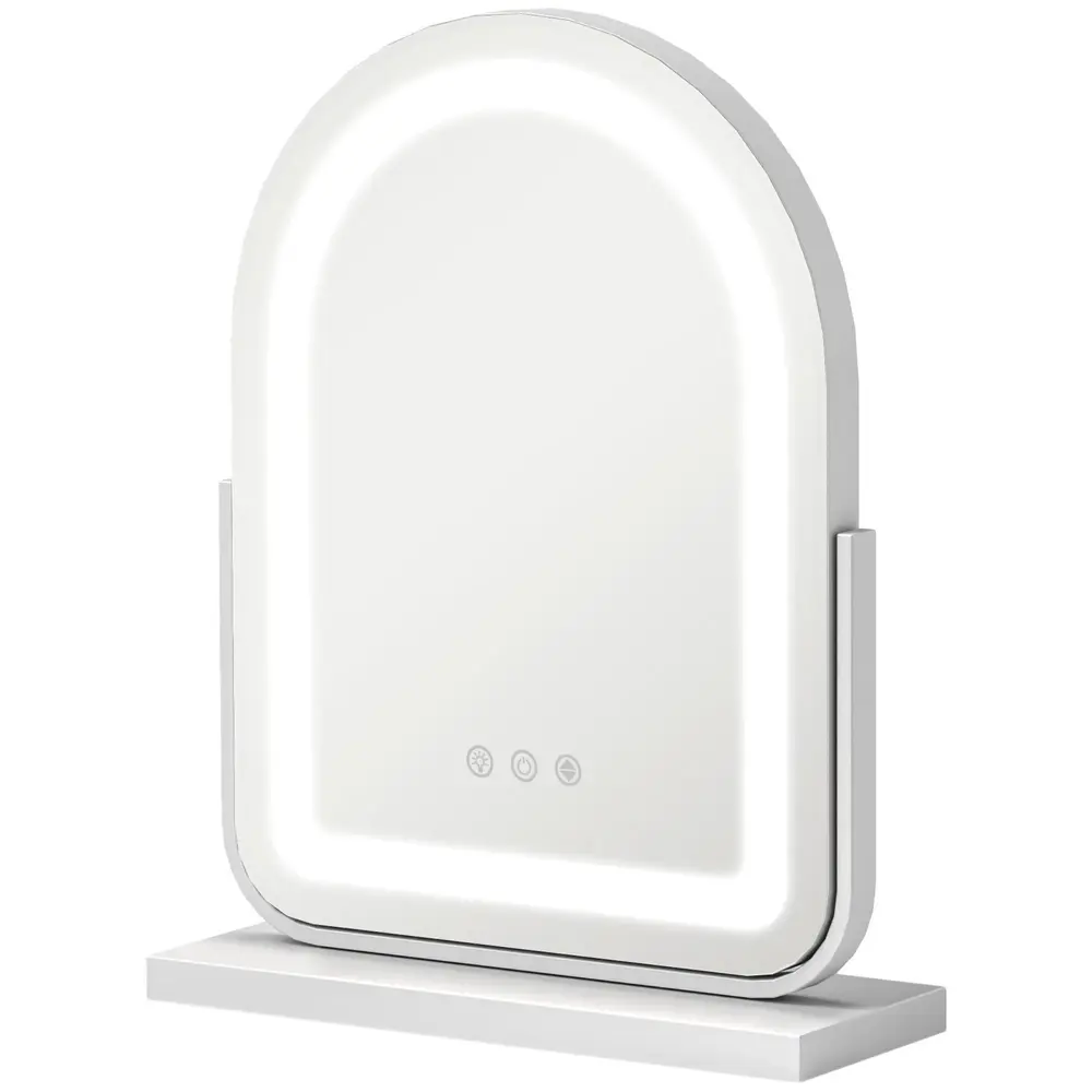 Sminkspegel Bordsspegel med LED Belysning Vit 33 x 44,5 Cm