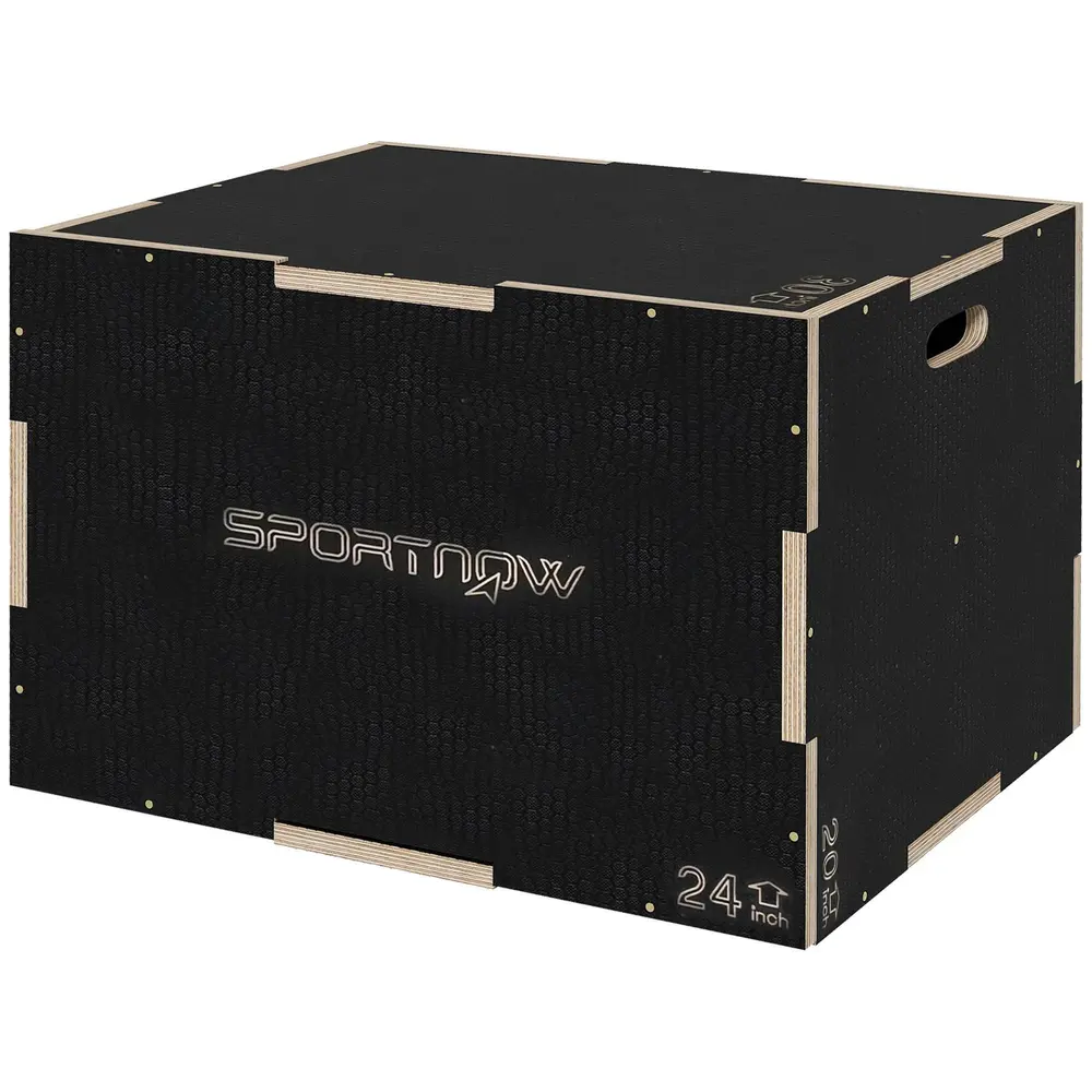Jump Box Plyo Box Svart av Trä för Fitness och Hemmaträning