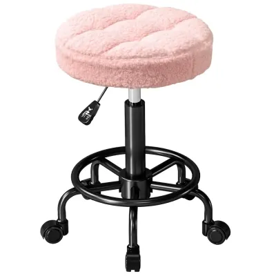 Höjdjusterbar Svängbar Rullpall 360° Vridbar 66 cm Kontor Snurrpall
