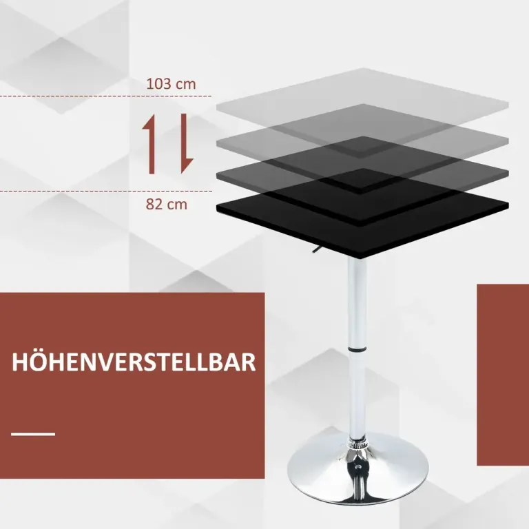 Höjdjusterbart Barbord 360° Vridbart Reptåliga Fötter Rotation Rund