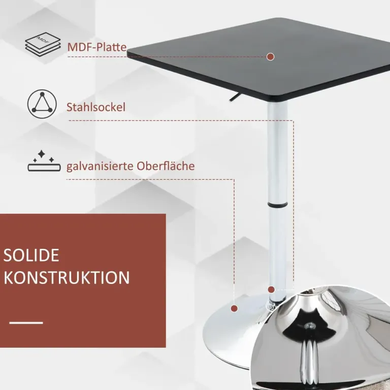 Höjdjusterbart Barbord 360° Vridbart Reptåliga Fötter Rotation Rund