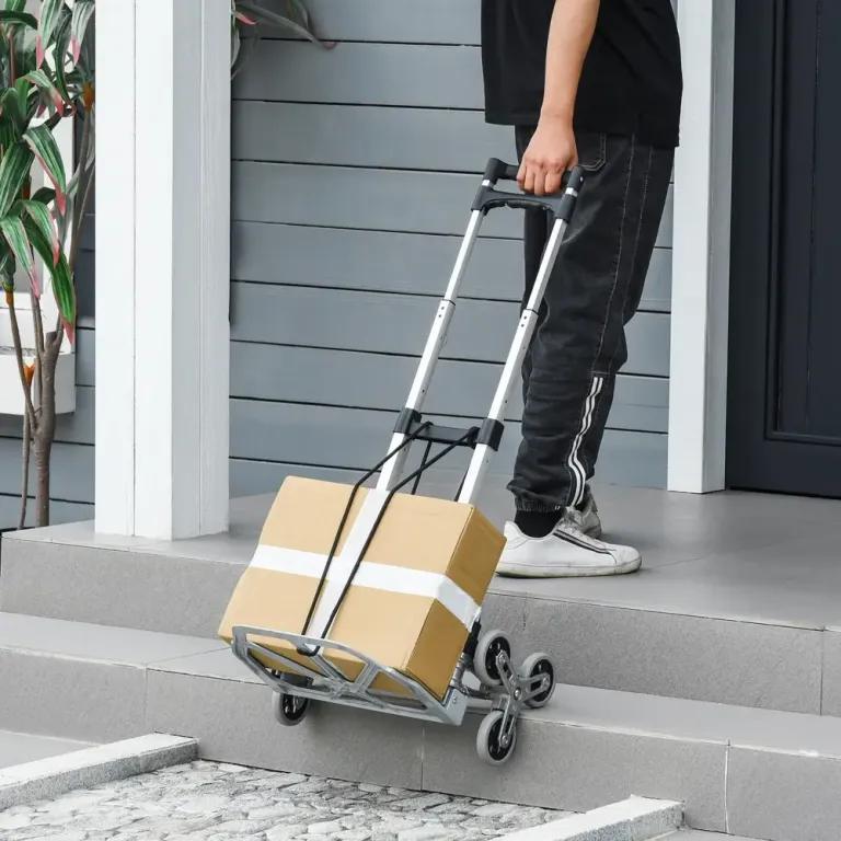 Hopfällbar Magasinkärra i Aluminium Transportkärra Trappkärra Hjul